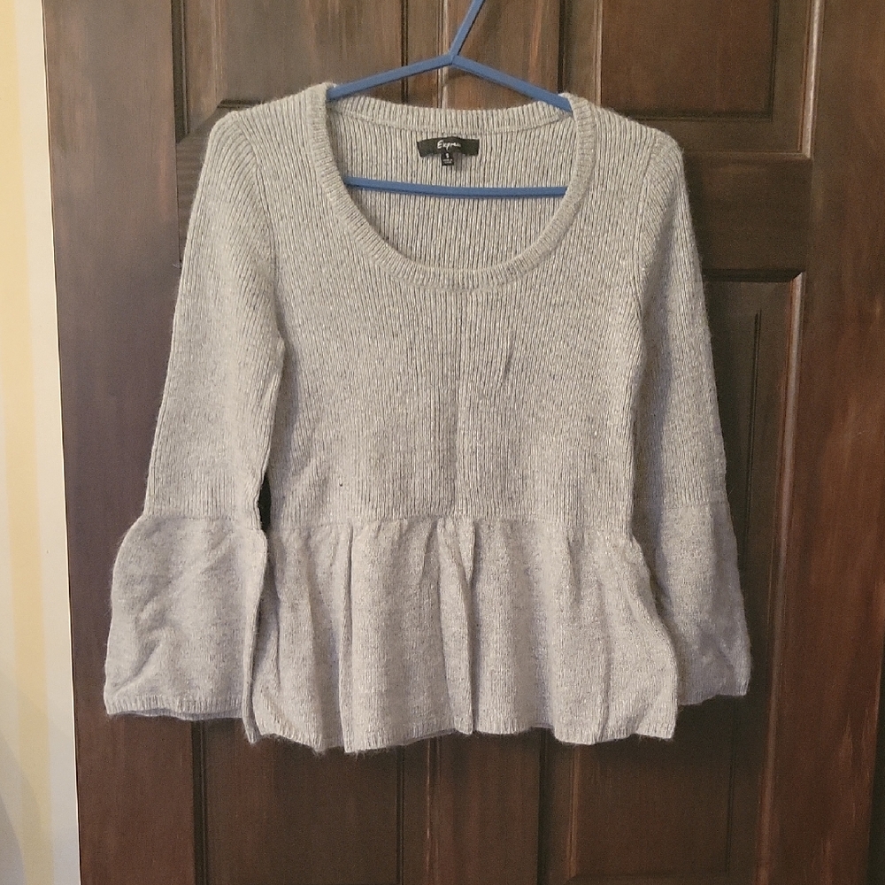 Express Light Gray Knit Sweater